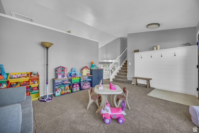 5419 S 4125 W, Roy, UT 84067 - recreation room featuring carpet flooring and vaulted ceiling
