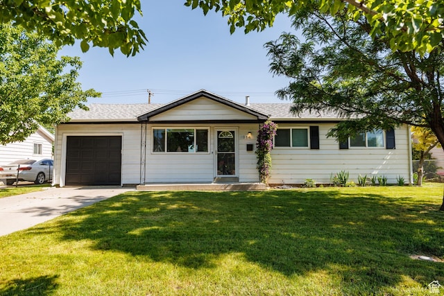 1814 W 80 S, Provo, UT 84601 - single story home with a garage, driveway, a front lawn, and roof with shingles