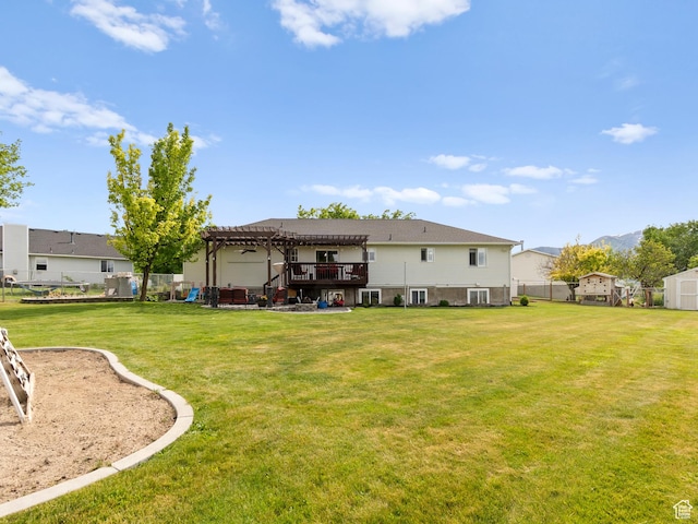 1046 W 370 N, Hyrum, UT 84319 - back of house with a pergola and a mountain view