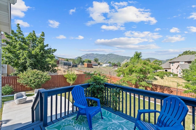 116 S Canyon View Dr, Elk Ridge, UT 84651 - deck with a mountain view and a fenced backyard