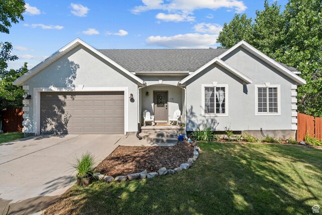 116 S Canyon View Dr, Elk Ridge, UT 84651 - single story home with a garage, driveway, and stucco siding
