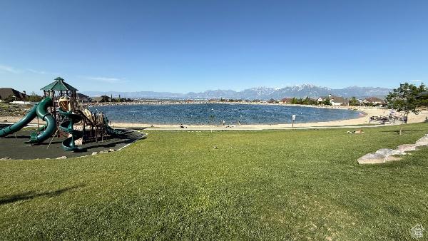 14789 S Briar Park Rd W, Herriman, UT 84096 - view of green lawn with a water and mountain view