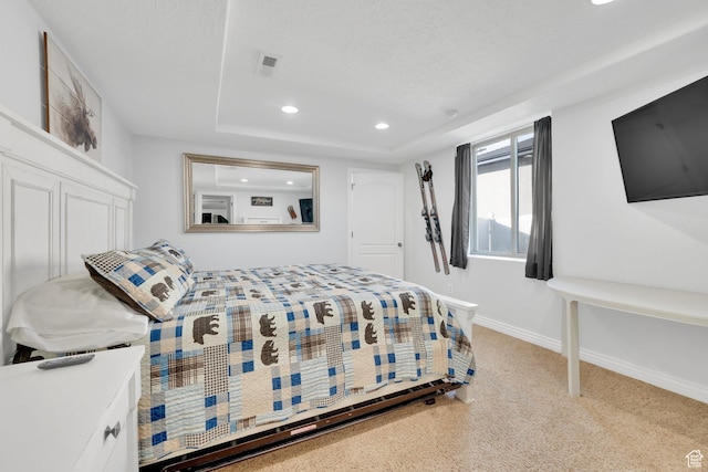 14789 S Briar Park Rd W, Herriman, UT 84096 - carpeted bedroom featuring recessed lighting, baseboards, and a tray ceiling