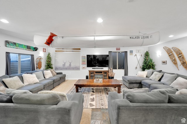 14789 S Briar Park Rd W, Herriman, UT 84096 - living room featuring recessed lighting