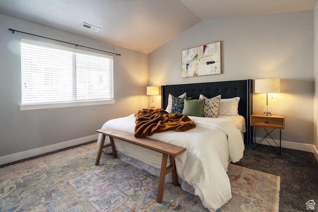 14508 S Juniper Shade Dr W, Herriman, UT 84096 - bedroom with carpet, vaulted ceiling, and baseboards