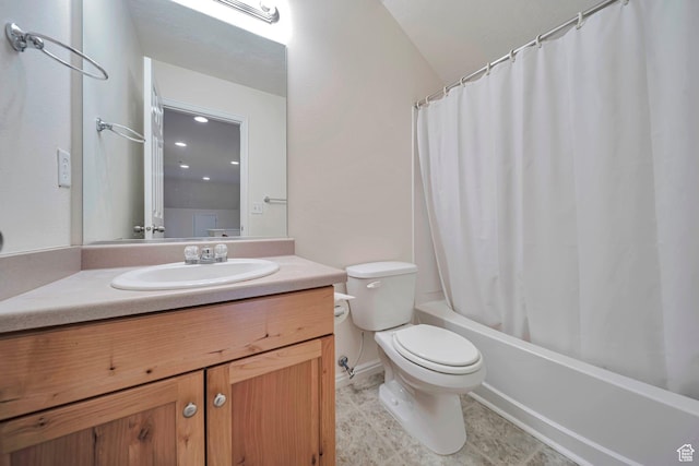 1588 N Dawson W, Tooele, UT 84074 - bathroom featuring vanity, toilet, shower / tub combo, and baseboards