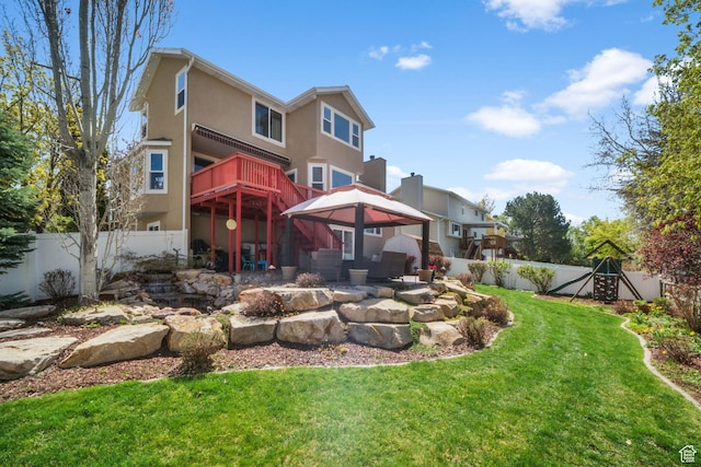 10128 S 2460 E, Sandy, UT 84092 - back of house featuring stucco siding and a gazebo