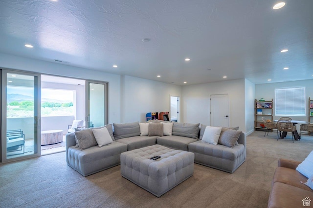 3780 Arcadia Dr Unit 53, Santa Clara, UT 84765 - living area with light carpet, recessed lighting, and baseboards
