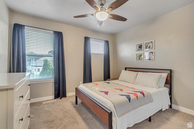 1791 W 60 S, Pleasant Grove, UT 84062 - bedroom with light carpet, baseboards, and ceiling fan