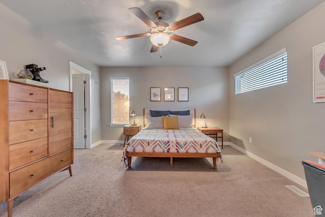 1791 W 60 S, Pleasant Grove, UT 84062 - bedroom with light carpet, baseboards, and ceiling fan