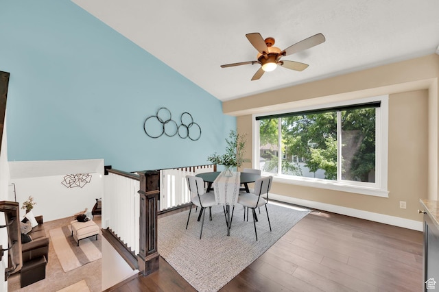 524 E 1200 S, Kaysville, UT 84037 - dining room with ceiling fan, dark wood-type flooring, and baseboards
