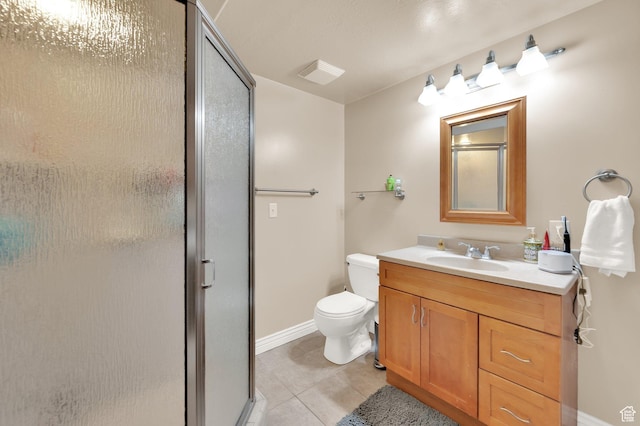 524 E 1200 S, Kaysville, UT 84037 - bathroom with toilet, tile patterned flooring, vanity, a shower stall, and baseboards
