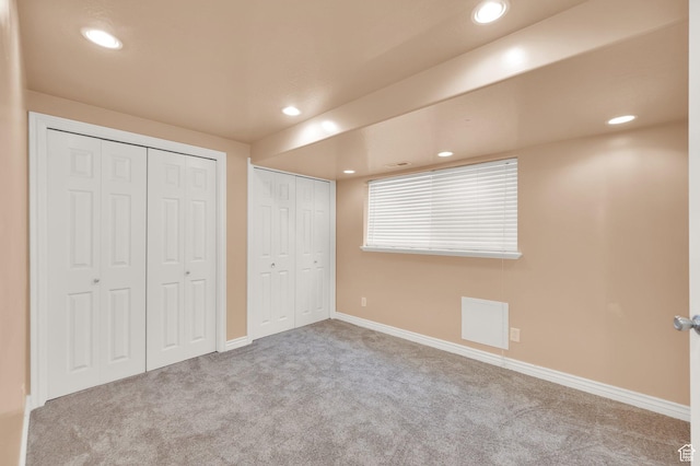 524 E 1200 S, Kaysville, UT 84037 - unfurnished bedroom with carpet, multiple closets, recessed lighting, and baseboards