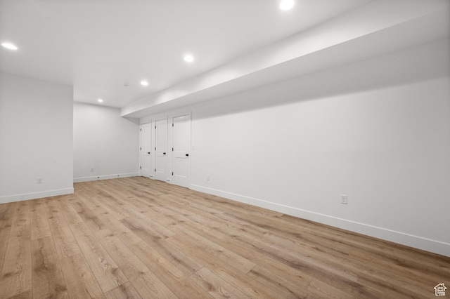5472 N Valley View Rd W, Lehi, UT 84043 - empty room with recessed lighting, light wood-style flooring, and baseboards
