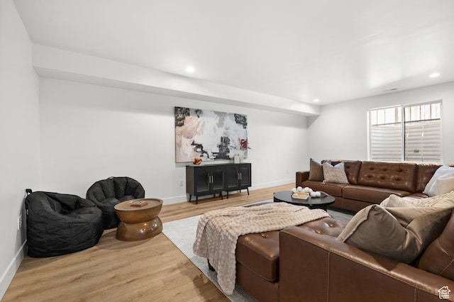 5472 N Valley View Rd W, Lehi, UT 84043 - living area with light wood-style floors, recessed lighting, and baseboards