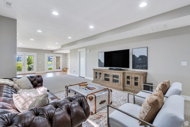 10764 S Felicity Ct, South Jordan, UT 84009 - living area featuring carpet, baseboards, and recessed lighting