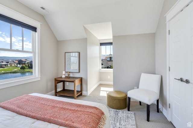 10764 S Felicity Ct, South Jordan, UT 84009 - carpeted bedroom with vaulted ceiling and baseboards