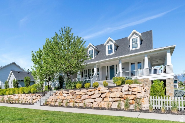 10764 S Felicity Ct, South Jordan, UT 84009 - new england style home with covered porch and stairway