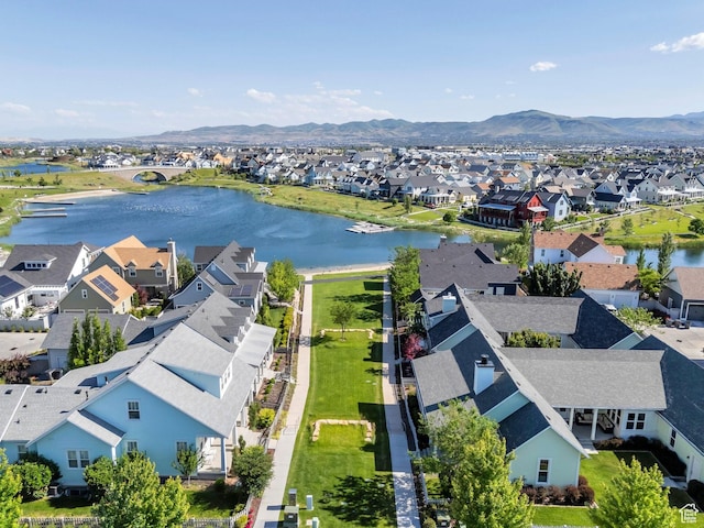 10764 S Felicity Ct, South Jordan, UT 84009 - aerial view of residential area featuring a water and mountain view