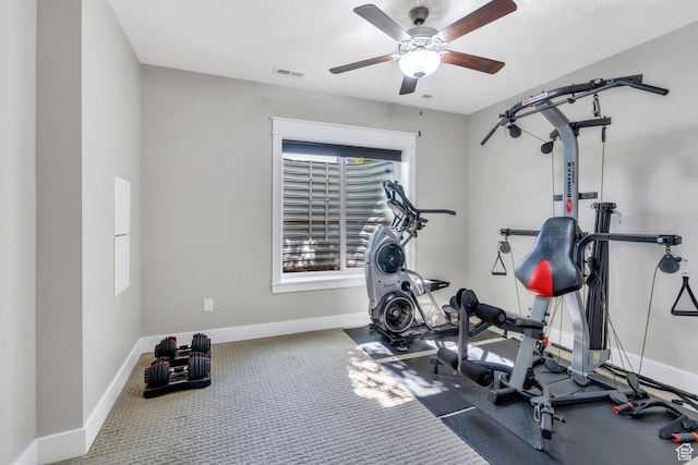 10764 S Felicity Ct, South Jordan, UT 84009 - exercise area with baseboards and a ceiling fan