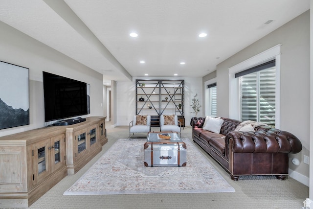 10764 S Felicity Ct, South Jordan, UT 84009 - living area with carpet, recessed lighting, and baseboards