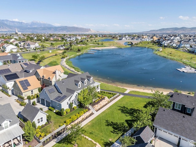 10764 S Felicity Ct, South Jordan, UT 84009 - aerial view of residential area featuring a water and mountain view