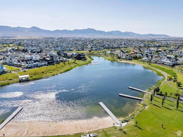 10764 S Felicity Ct, South Jordan, UT 84009 - aerial view of residential area with a water and mountain view