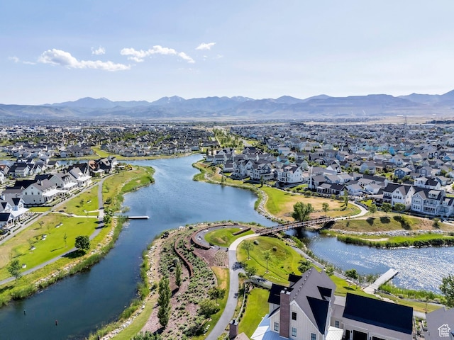10764 S Felicity Ct, South Jordan, UT 84009 - aerial view of residential area with a water and mountain view