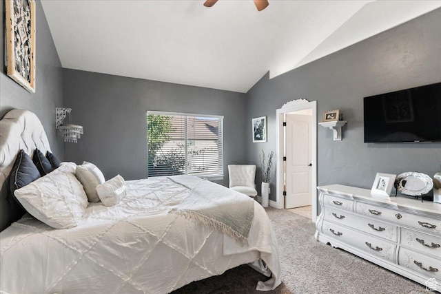 521 W Western Dr S, Kaysville, UT 84037 - bedroom with vaulted ceiling, carpet flooring, and a ceiling fan