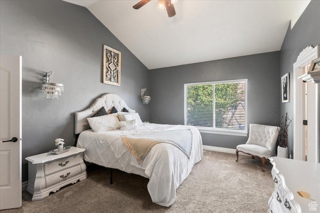 521 W Western Dr S, Kaysville, UT 84037 - carpeted bedroom featuring lofted ceiling, ceiling fan, and baseboards