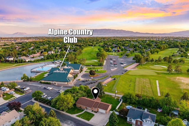 10861 N Panorama Dr, Highland, UT 84003 - aerial view at dusk of a water and mountain view and view of golf course