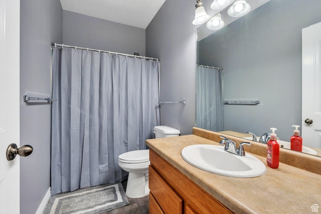 1292 W Dallin Dr N, Pleasant Grove, UT 84062 - full bathroom with toilet, vanity, wood finished floors, and curtained shower