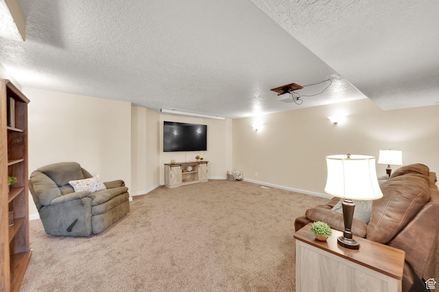 4234 W Swensen Farm Dr S, Riverton, UT 84096 - carpeted living area with a textured ceiling and baseboards