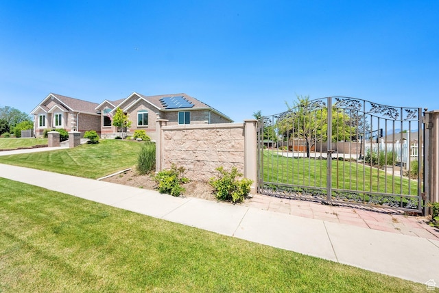4234 W Swensen Farm Dr S, Riverton, UT 84096 - community / neighborhood sign featuring a gate