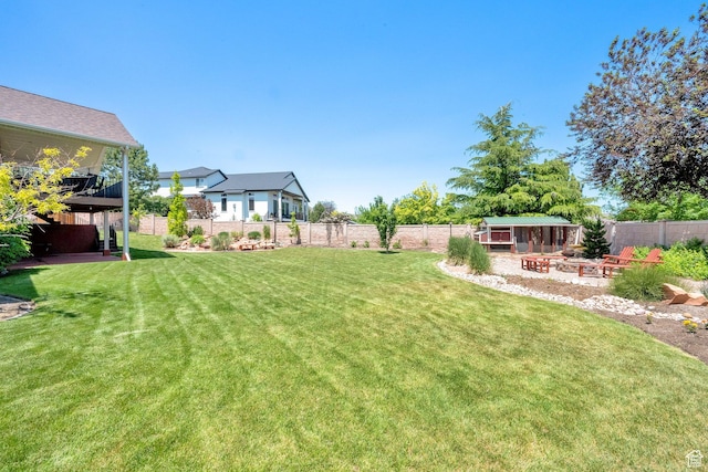 4234 W Swensen Farm Dr S, Riverton, UT 84096 - view of yard featuring a fire pit