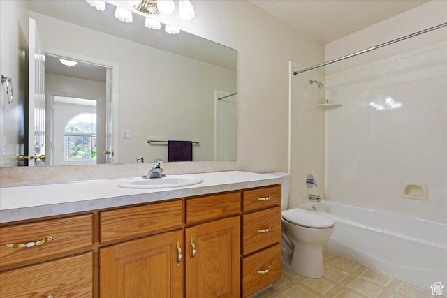 5645 S 3600 W, Roy, UT 84067 - bathroom featuring toilet, shower / bathtub combination, vanity, and tile patterned floors