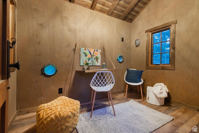 1358 E Tomahawk Dr N, Salt Lake City, UT 84103 - living area with wood ceiling and wood finished floors