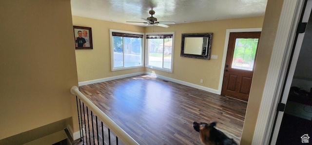 1132 E 360 S, Provo, UT 84606 - foyer entrance with wood finished floors, ceiling fan, and baseboards