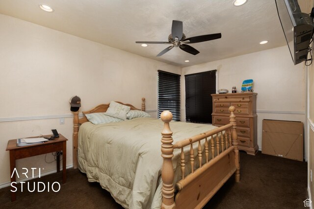 1132 E 360 S, Provo, UT 84606 - carpeted bedroom with recessed lighting, baseboards, and ceiling fan