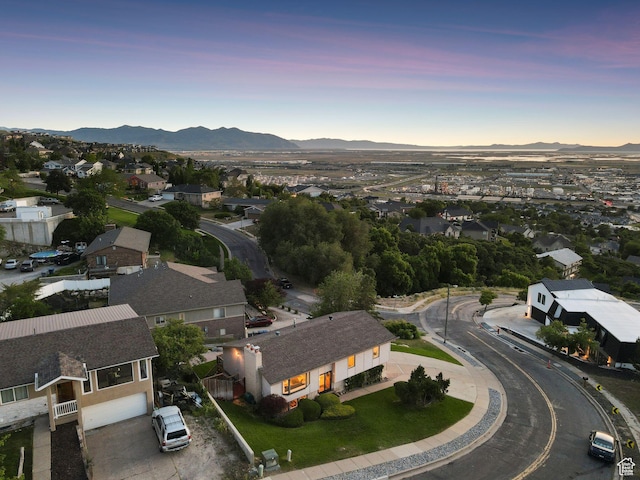 582 S Marialana Way E, North Salt Lake, UT 84054 - aerial view of property and surrounding area featuring a mountainous background and nearby suburban area