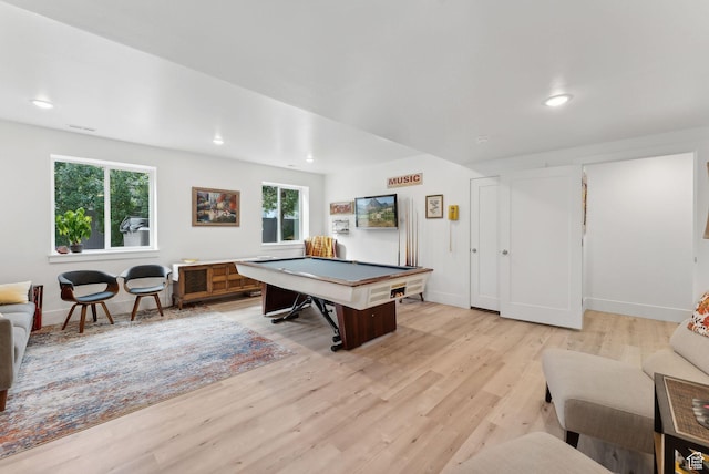 786 S 820 E, Pleasant Grove, UT 84062 - rec room featuring light wood-type flooring, billiards table, recessed lighting, and baseboards