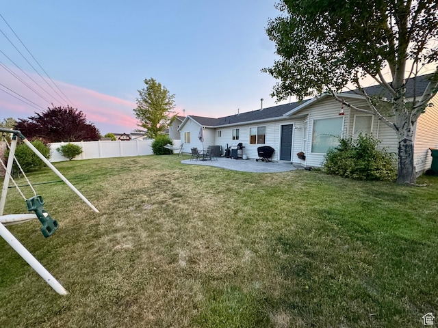 1720 N 2340 W, Lehi, UT 84043 - yard at dusk featuring a patio area