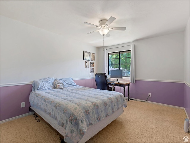 1735 Hayes Dr, Layton, UT 84040 - carpeted bedroom with a ceiling fan, baseboards, and an office area