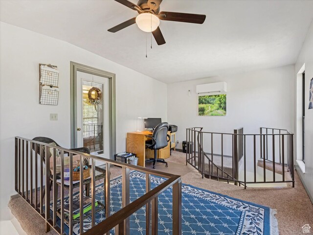 1735 Hayes Dr, Layton, UT 84040 - carpeted office with a wall unit AC and a ceiling fan