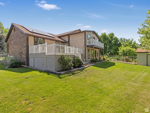 1735 Hayes Dr, Layton, UT 84040 - rear view of house with a deck and brick siding