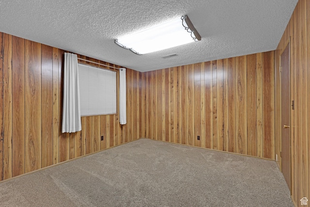 895 E 1015 S, Ogden, UT 84404 - empty room with a textured ceiling, wood walls, and carpet flooring