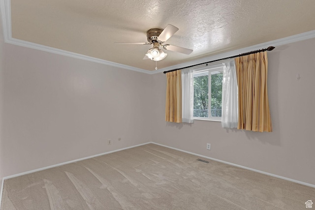 895 E 1015 S, Ogden, UT 84404 - unfurnished room featuring crown molding, ceiling fan, baseboards, light carpet, and a textured ceiling