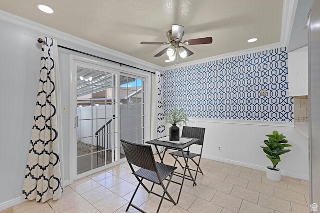 895 E 1015 S, Ogden, UT 84404 - dining area with a ceiling fan, ornamental molding, and baseboards
