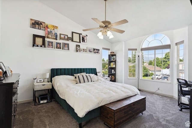 1171 N 900 W, Clinton, UT 84015 - carpeted bedroom featuring lofted ceiling, baseboards, and ceiling fan