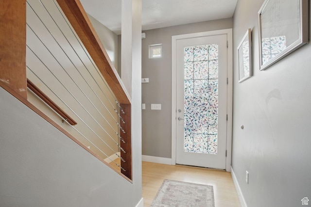 333 E Stanton Ave S, Salt Lake City, UT 84111 - foyer entrance with stairway, light wood-type flooring, and baseboards